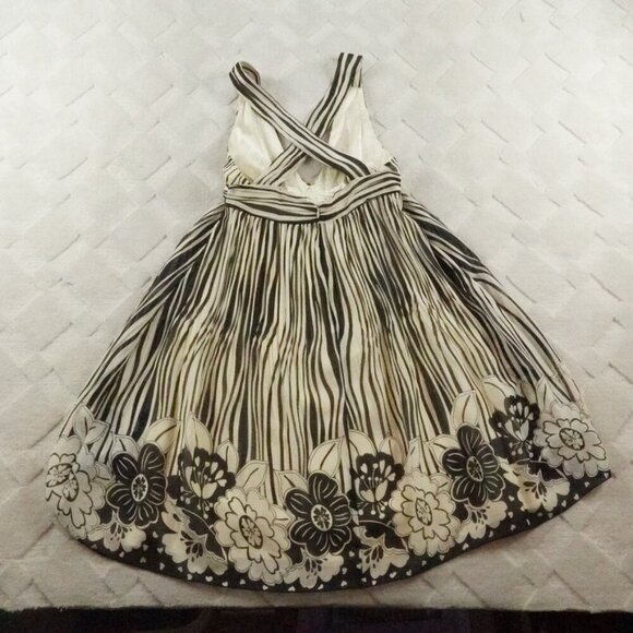 Alice + Olivia Fit & Flare Dress Womens Extra Small Striped Floral print - Picture 10 of 11